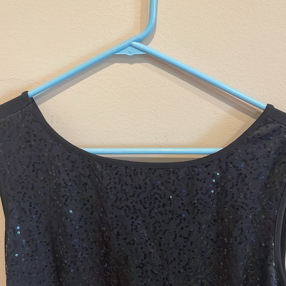 Black Glamour Sequence (front) Sleeveless Dress - Size 16. - Picture 2 of 7